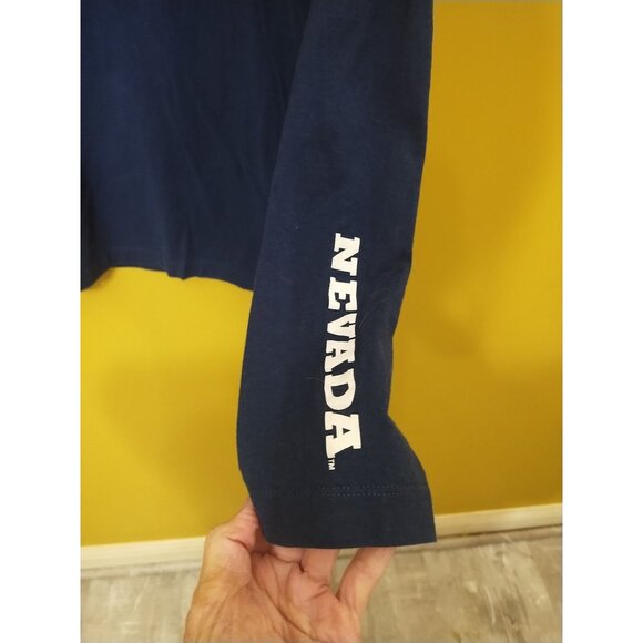 Nike University of Nevada Wolf Pack Long Sleeve Cotton Slim Fit T Shirt L - Picture 3 of 5